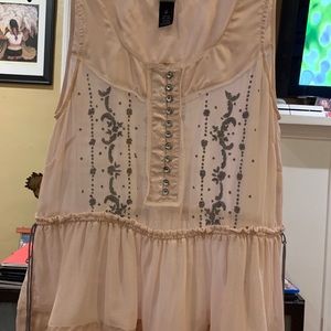 Anthropologie sheer silk blouse